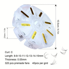 C Curling 360pcs Premade Fans 0.05 Loose Volume Individual Lashes