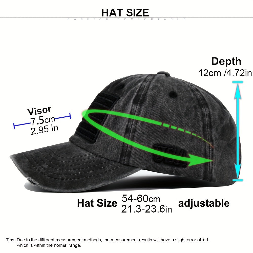Distressed Baseball Cap 3D Embroidery Washed Dad Hat
