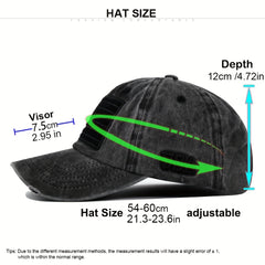 Distressed Baseball Cap 3D Embroidery Washed Dad Hat