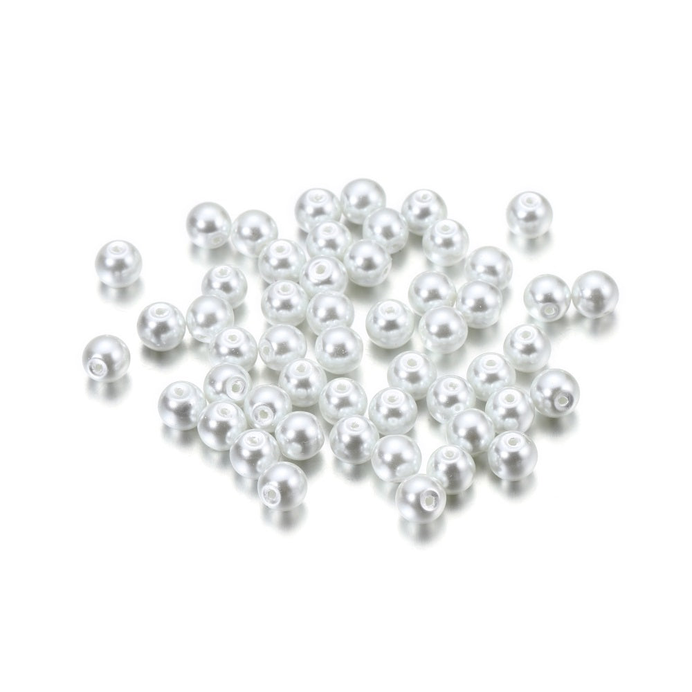 100pcs Glass Pearl Beads for DIY Jewelry Making