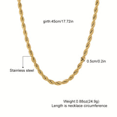 Stainless Steel Twist Chain Necklace Unisex Neck Jewelry