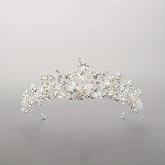 Rhinestone Crown Headdress Wedding Bridal Hair Accessory for Party Prom Birthday