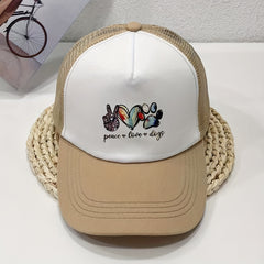 Love Dog Trucker Hat Cartoon Printed Baseball Cap Mesh Sun Hats