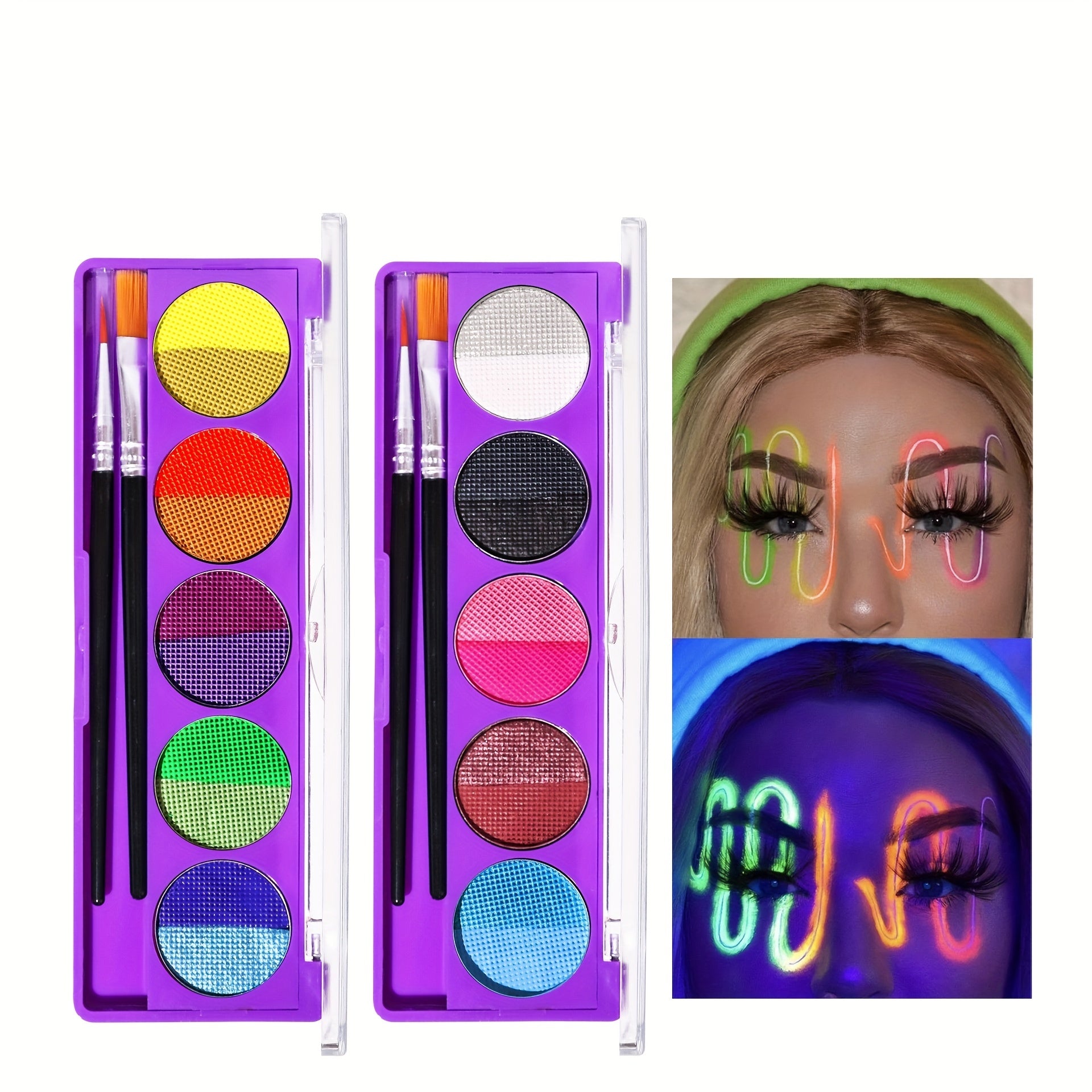 UV Water Soluble Body Paint Halloween Makeup Palette