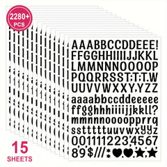 15 Sheets 2280 Count Reusable Multicolor Letters & Numbers Stickers