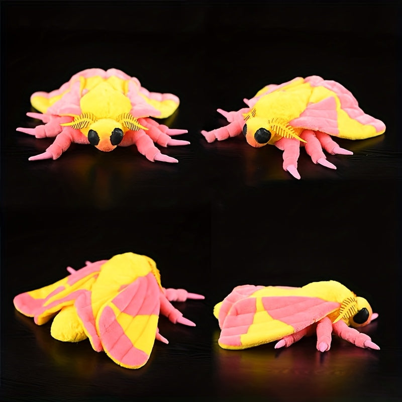 Realistic Silkworm Moth Plush Toy Soft Stuffed Animal for Nature Family Gift