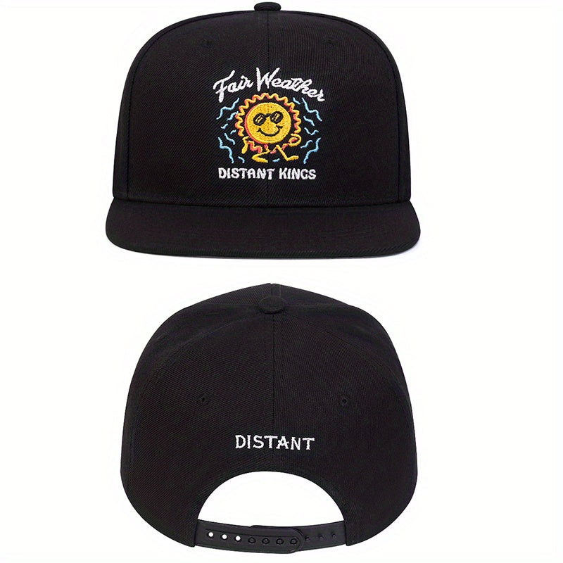 Cartoon Embroidery Flat Brim Baseball Cap