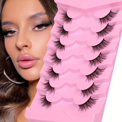Soft Fluffy D Curl Half Eye Lashes, Natural Faux Mink False Eyelashes