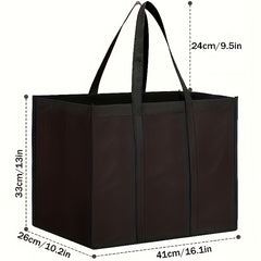 Non-woven Reusable Storage Bag Large Foldable Tote with Long Handle