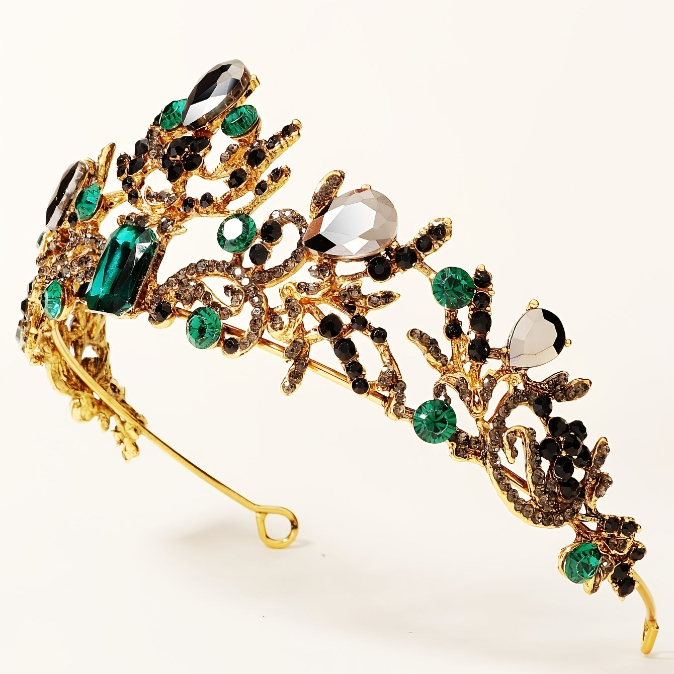Gothic Vintage Rhinestone Crown Tiara Bridal Hair Accessories