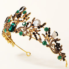 Gothic Vintage Rhinestone Crown Tiara Bridal Hair Accessories