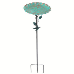 Outdoor Metal Lotus Leaf Bird Bathtub for Garden, Courtyard - Bird Water Feeder