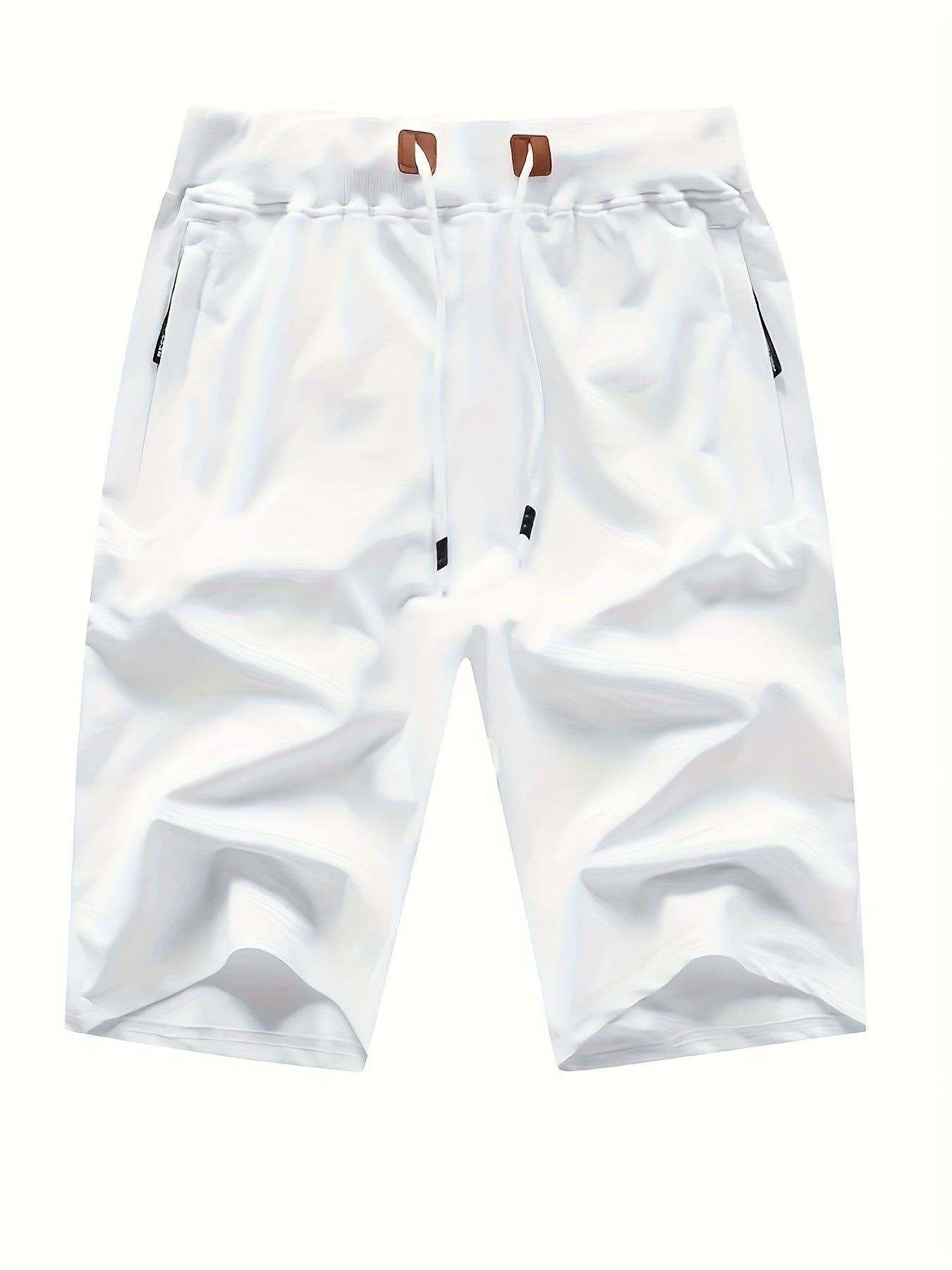 Men's Casual Solid Mid Stretch Elastic Waist Drawstring Shorts