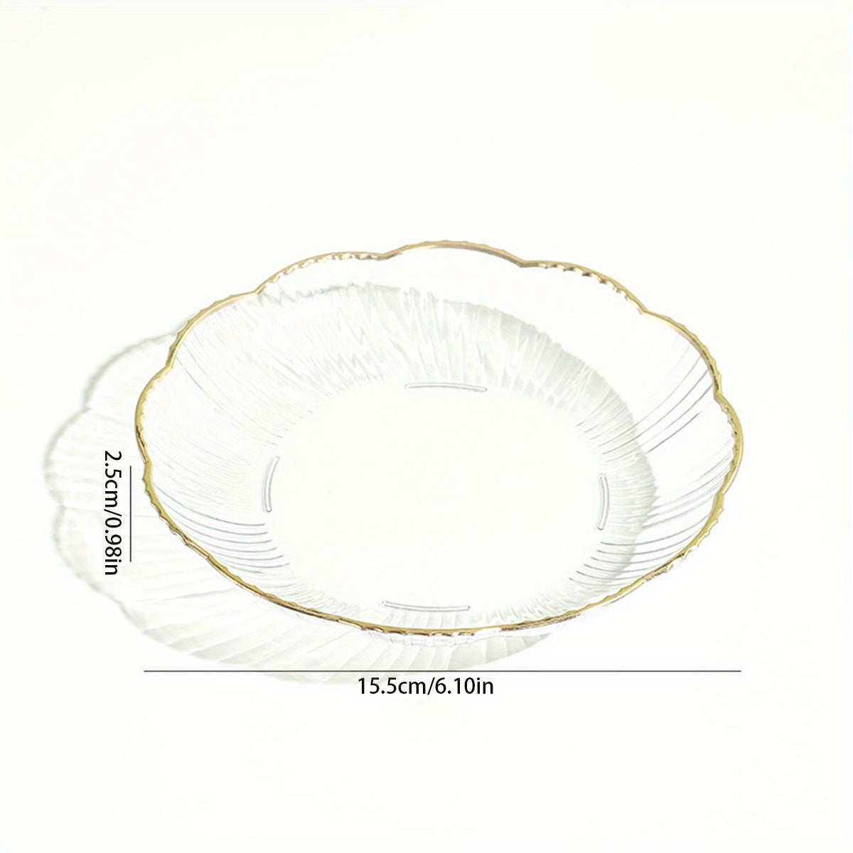 Flower-shaped Bone Dish Golden Edge Plate for Snacks or Fruits