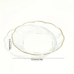 Flower-shaped Bone Dish Golden Edge Plate for Snacks or Fruits