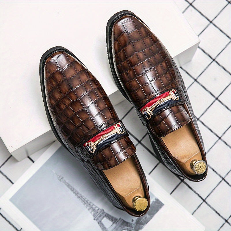 Women's Crocodile Print Loafers Pointed Toe Slip On Shoes