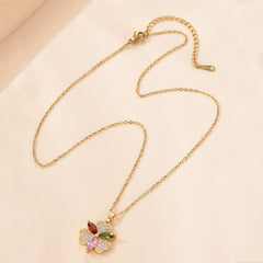 Heart Shape CZ Pendant Necklace, Party Jewelry