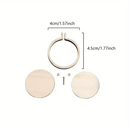 1pc Wooden Mini Small Embroidery Stretch Fixed Frame Round Oval Photo Frame