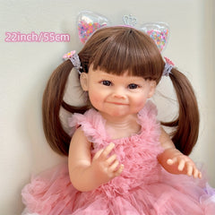 Pink Princess Reborn Doll Realistic Silicone Vinyl Flexible & Bathable