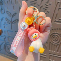 Cartoon Crooked Duck Shark Head Keychain Funny Duck Doll Bag Pendant
