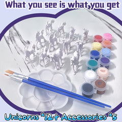 17pcs Mini Unicorn Painting Set Craft Kit Perfect Birthday Gift