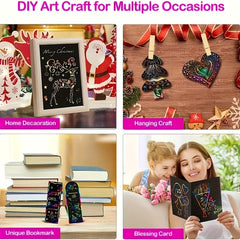 50pcs Rainbow Scratch Art Set Family Fun Halloween Easter