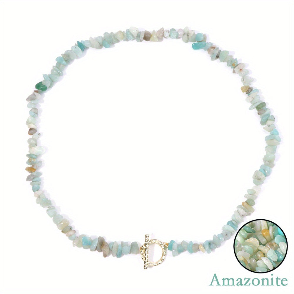 Bohemian Gem Gravel Healing Necklace for Women