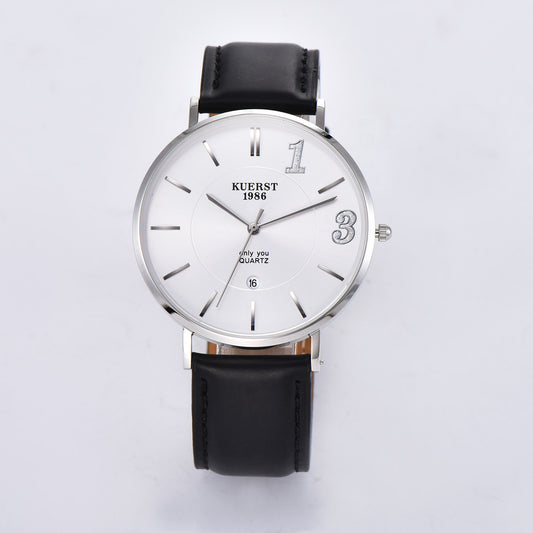 KUERST Ultra Thin Quartz Watch Calendar Romantic Wristwatch Gift