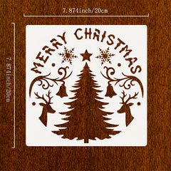 Reusable Christmas Tree Deer Drawing Template DIY Decoration
