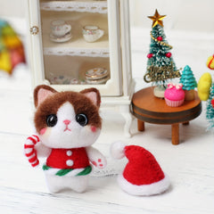 Wool Needle Felting Kit Cat Doll for Beginners