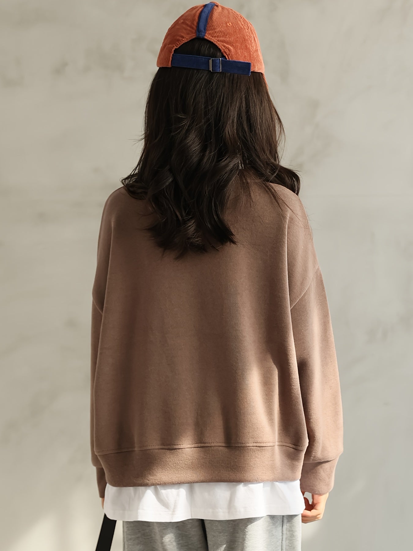 95% Cotton Girls Comfy Letter Print Long Sleeve Sweatshirt