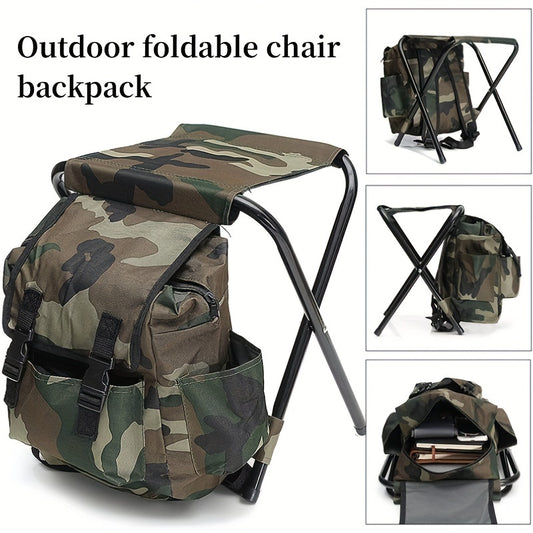 Camouflage Portable Backpack Chair for Outdoor Camping Travel BBQ Sports