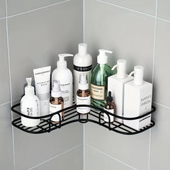 1pc Punch Corner Shelf Bathroom Rack Shelf Bathroom Toilet Seamless Wall Mounted