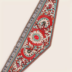 Bohemian Turquoise Flower Wide Belt Vintage Triangle Elastic Adjustable Belt