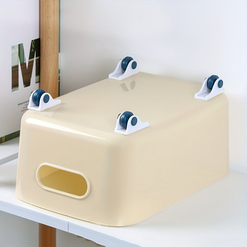 4pcs Storage Box Roller Wheels Sticky Wheels Household Furniture Casters