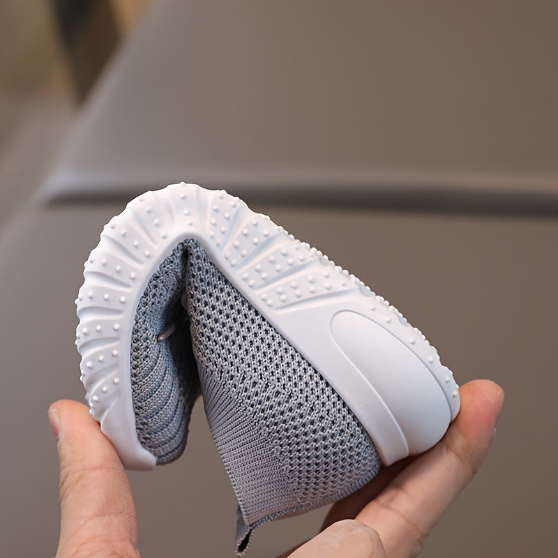 Solid Woven Shoes for Girls Lightweight Non-slip Sneakers All Seasons