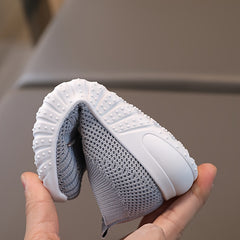 Solid Woven Shoes for Girls Lightweight Non-slip Sneakers All Seasons