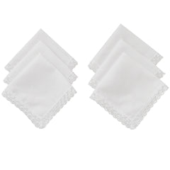 6pcs Lace Trim Handkerchief Set Women's Wedding DIY Decoration