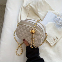 Argyle Quilted Zipper Crossbody Purse 7x5x3 Inch