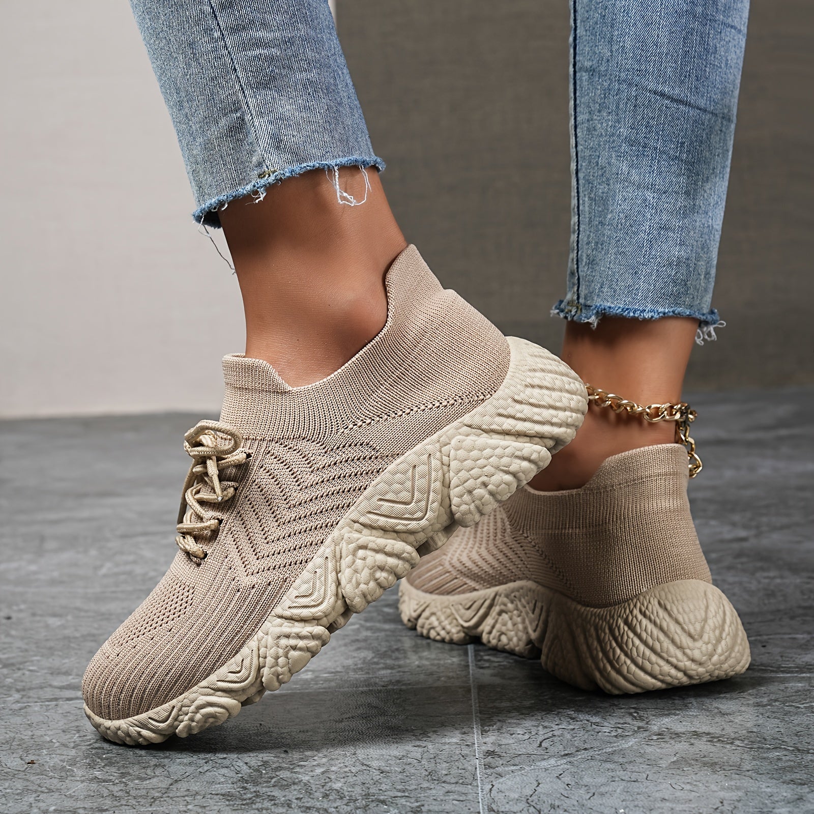 Mesh Low Top Chunky Sneakers Comfortable Running Shoes