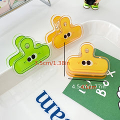 4pcs Eye Pattern Binder Clips 4 Colors PP Material Acrylic File Binder Clip