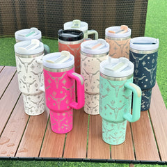 40oz Goat Star Tumbler Stainless Steel Thermal Water Bottle With Straw
