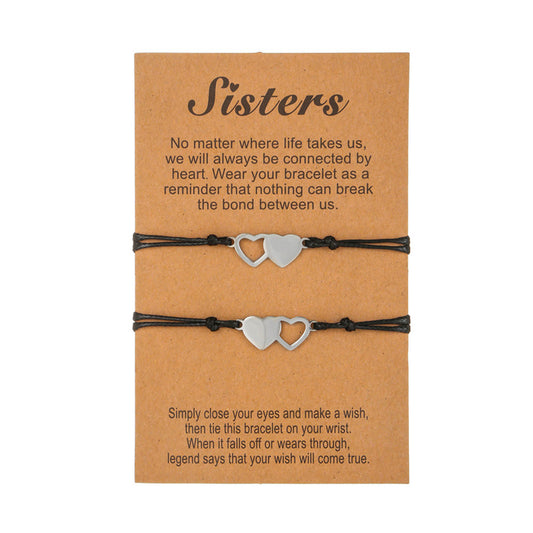 2pcs Stainless Steel Love Charm Couple Bracelet