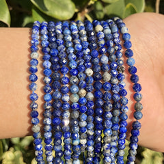 Lapis Lazuli Faceted Stone Beads 2-4mm 15inch