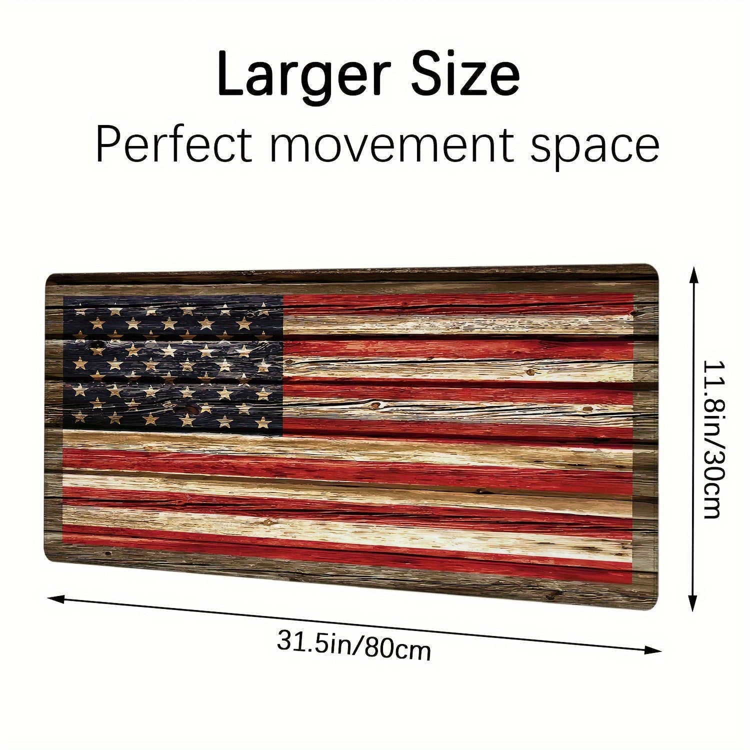 Vintage Flag On Wood Texture XL Gaming Mouse Pad Non Slip Rubber Base Desk Mat