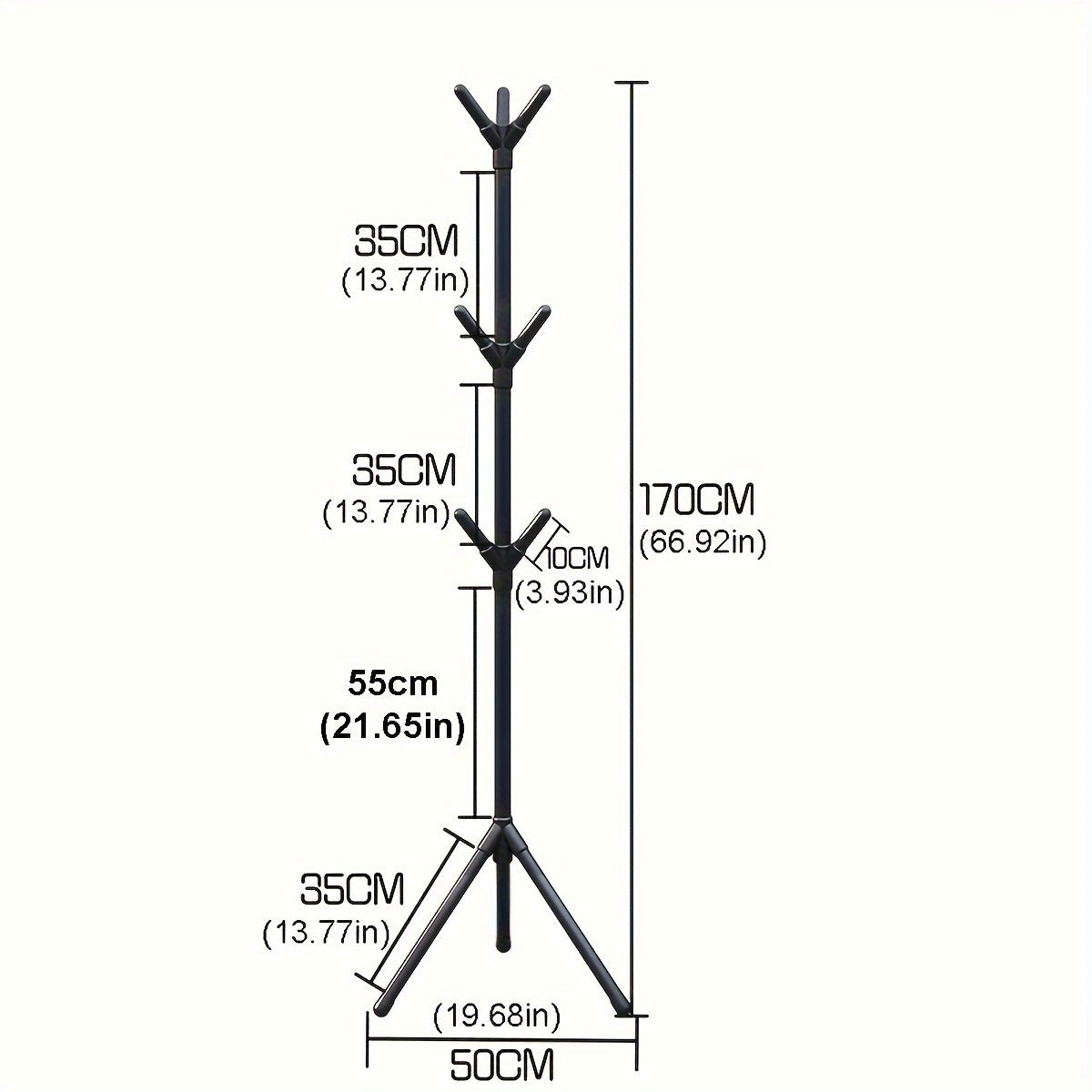 Easy Assemble Freestanding Coat Rack Iron Bedroom Hallway Creative Vertical