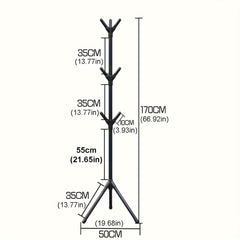 Easy Assemble Freestanding Coat Rack Iron Bedroom Hallway Creative Vertical