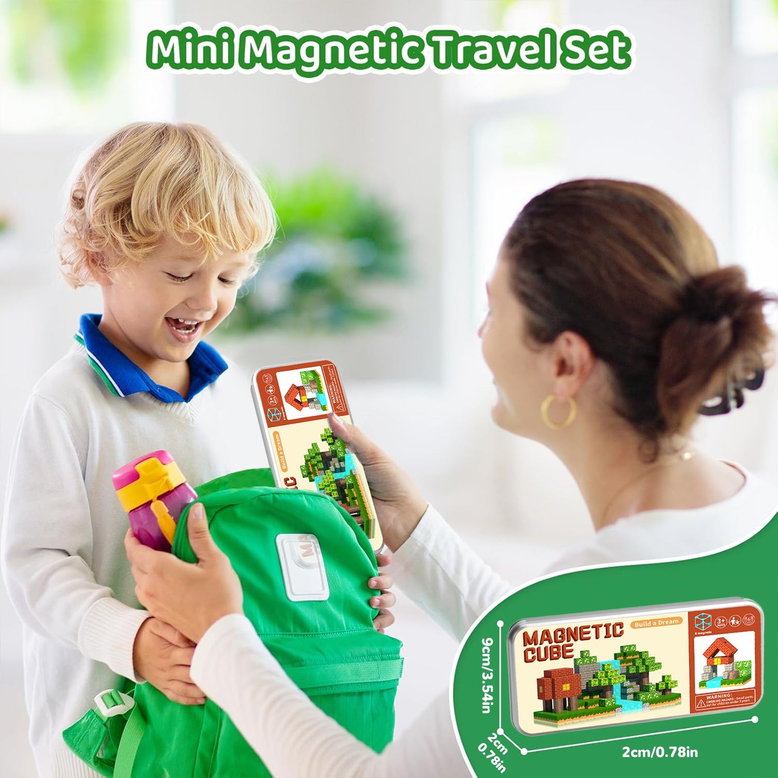 35pcs Magnetic Building Blocks Toy in Iron Box Portable 3D Construction Set
