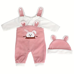 3pcs Outfit Set for 17-18 Inch Dolls: Bear Hat, Pants, Cozy Winter Outfits