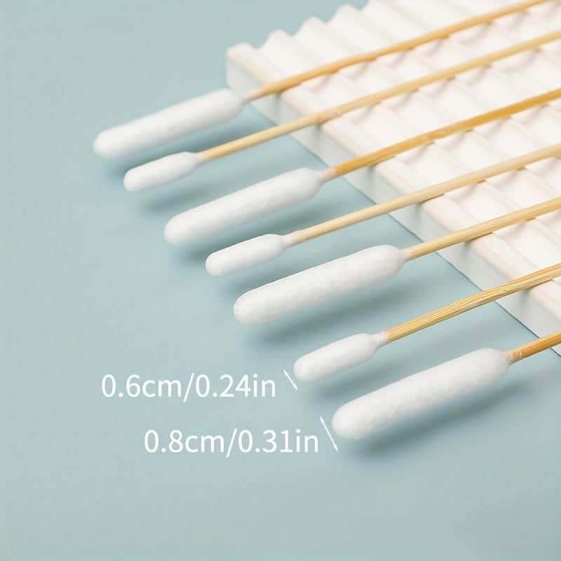50pcs Pet Cotton Swabs Double Headed Stick Wooden Handle Pet Ear Cleaning